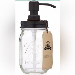 Classic Farmhouse Mason Jar Soap Dispenser - Black